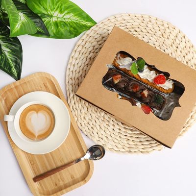 Imballaggio di biscotti in carta artigianale di qualità alimentare bianca con finestra in PVC
