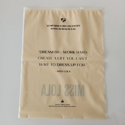 Grave Printing Zipper Plastic Bag for Garment Packaging Logo personalizzato e impermeabile