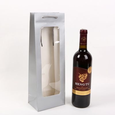 Colore personalizzato 2 strati imballaggio carta kraft bottiglia di vino whisky borse regalo per la moda