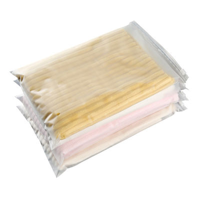 Sacchetti con cerniera in PE in plastica con cerniera superiore con logo chiaro con cerniera ghiacciata per imballaggi di abbigliamento personalizzati