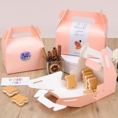 Cartone da pasticceria riciclabile usa e getta Brown Kcraft Cake Box Cartone da pasticceria con manico