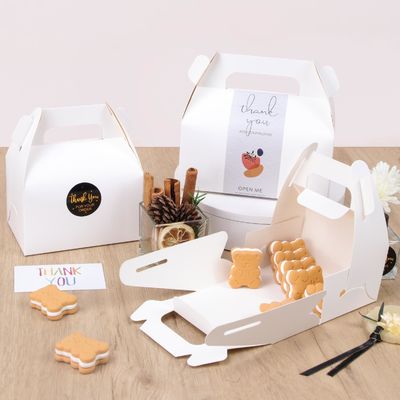 Cartone da pasticceria riciclabile usa e getta Brown Kcraft Cake Box Cartone da pasticceria con manico