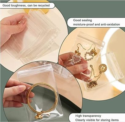 Logo stampato su misura Borsa di plastica con cerniera per gioielli Borsa collare Borsa con cerniera