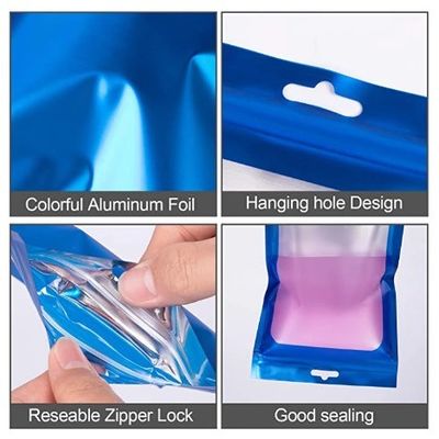 Cassa con logo personalizzato Opp Imballaggio trasparente Sacchetti di plastica stratificati Sacchetti chiudibili per cosmetici