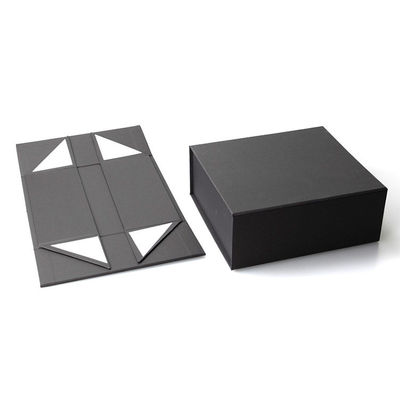 Flap Custom Matte Black Luxury Foldable Hard Paper Magnetic Closure Gift Box per regali