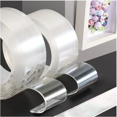 Nastro nano a doppio lato lavabile per gancio/cucina/bagno 1 mm/2 mm x 50 mm trasparente