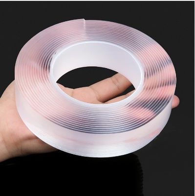 Nastro nano a doppio lato lavabile per gancio/cucina/bagno 1 mm/2 mm x 50 mm trasparente